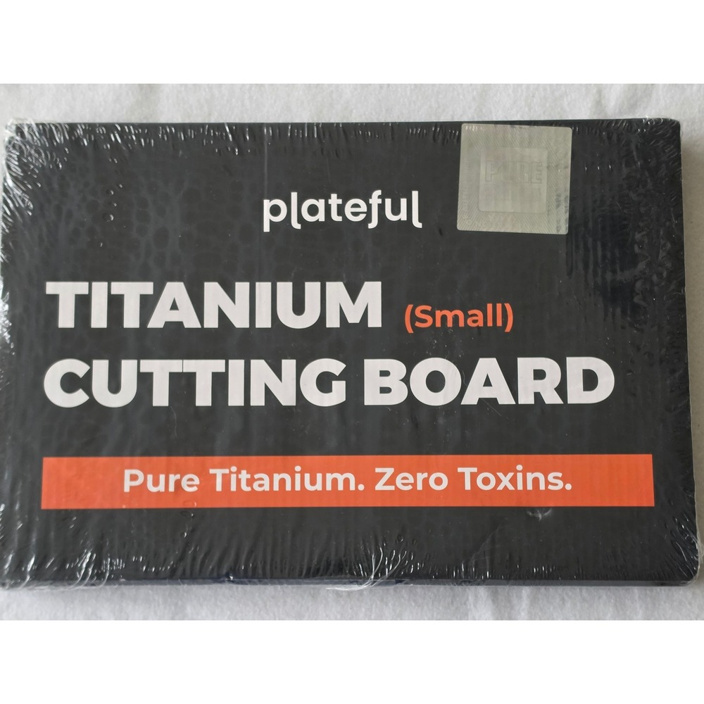 Plateful Titanium Cutting Board Small 12x8 Pure Titanium Antimicrobial Silver